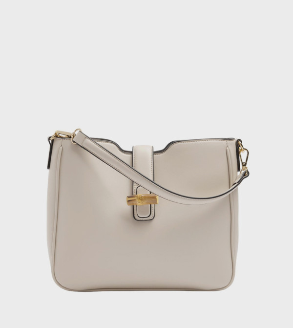 Solid Bamboo Clasp Shoulder Bag