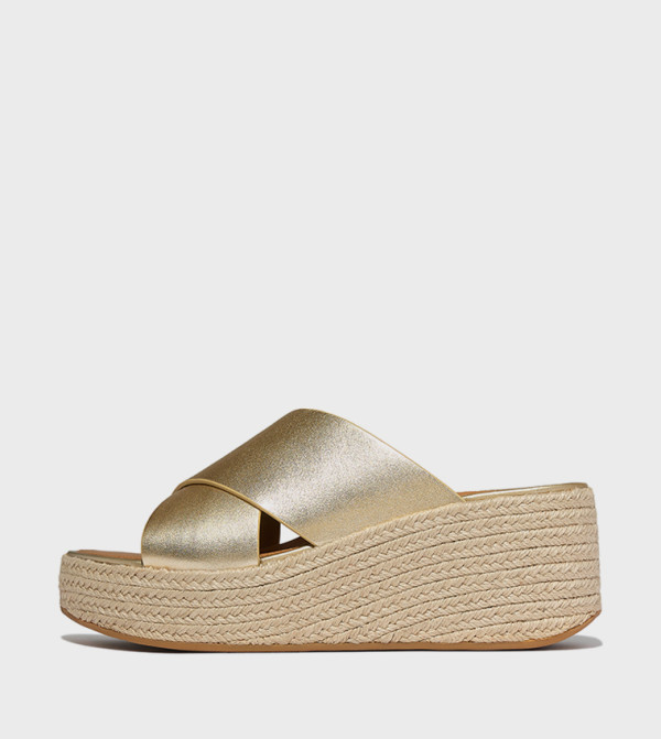 Leather Espadrille Wedge Sandals
