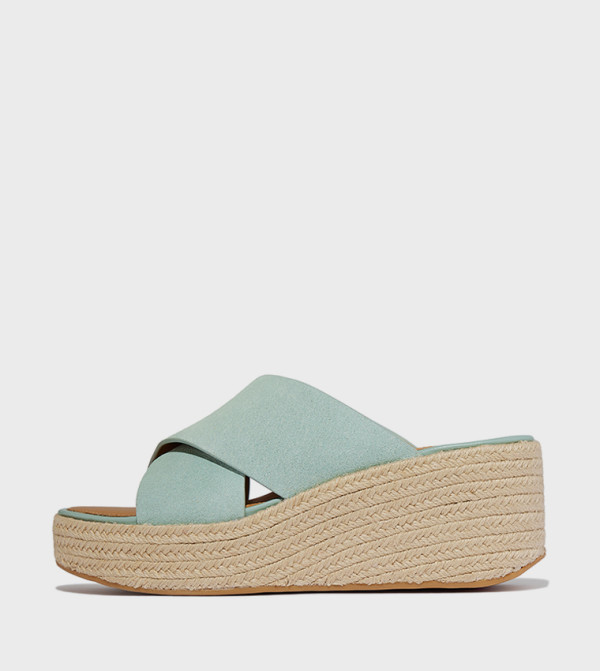 Criss-Cross Espadrille Suede Wedge Sandals
