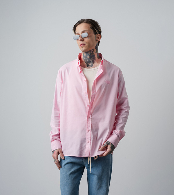 Embroidered Long Sleeves Oversized Shirt