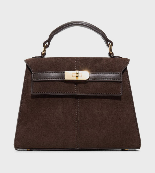 RIILEYY Solid Twist Lock Top Handle Bag