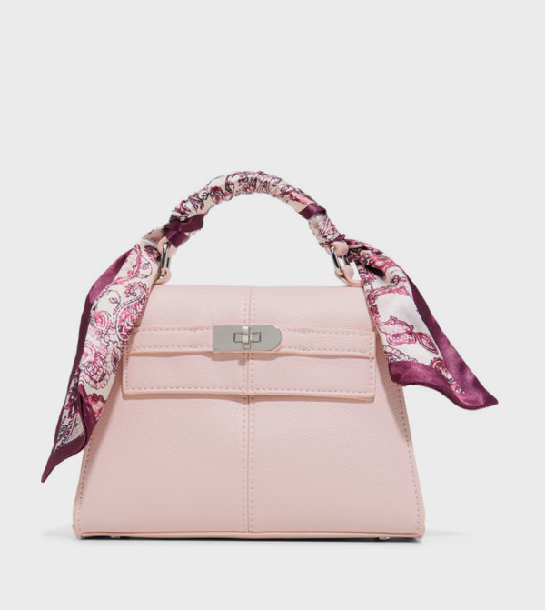 RIILEYY Scarf Detail Flap Top Handle Bag