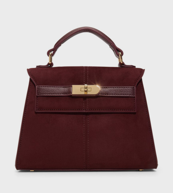 RIILEYY Solid Twist Lock Top Handle Bag