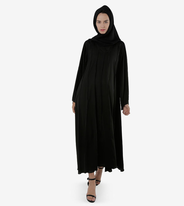 Open Front Long Wide Sleeves Abaya