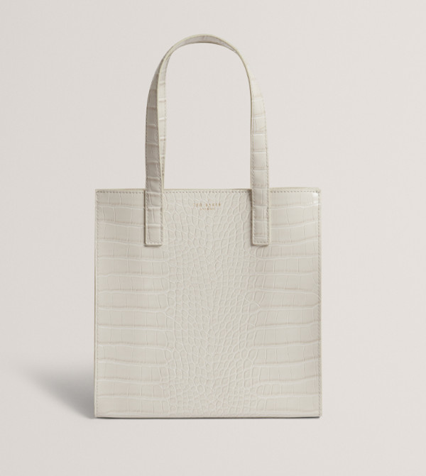 WENONAA Croc Textured Tote Bag, Small