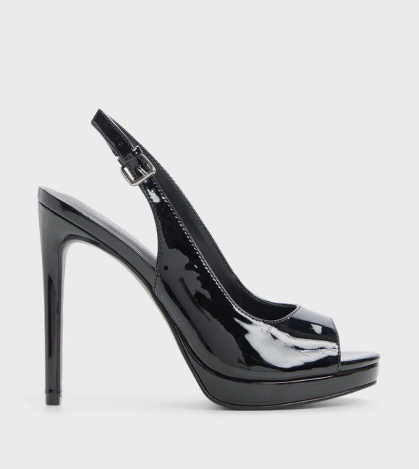 SAYDE Peep Toe Slingback Stiletto Heel Pumps