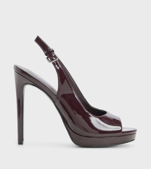SAYDE Peep Toe Slingback Stiletto Heel Pumps