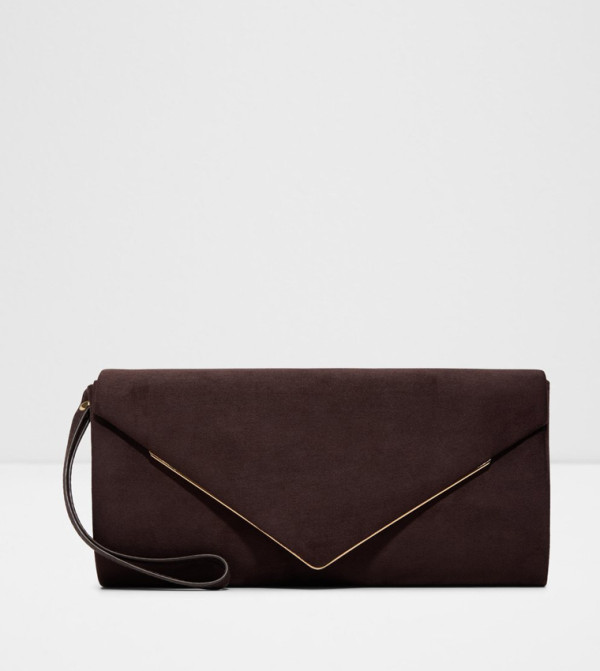 SERPANTE Solid Metal Detail Flap Clutch
