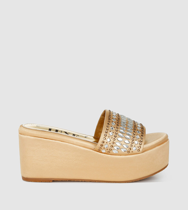 Diamante & Rhinestone Platform Sandals