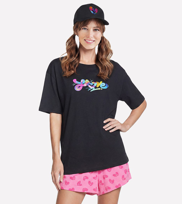 Graphic Crew Neck Oversized T-Shirt