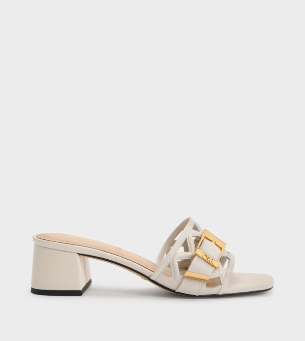 WHITNEY Buckle Detail Block Heel Sandals