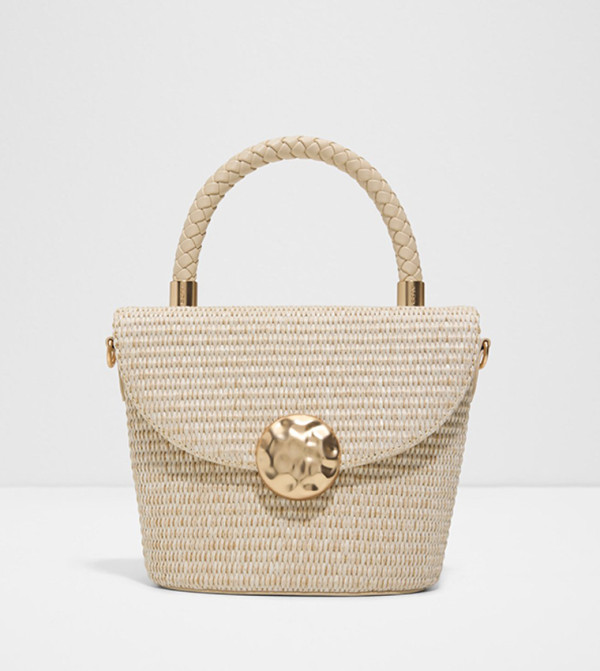 SOLETTA Raffia Top Handle Bag
