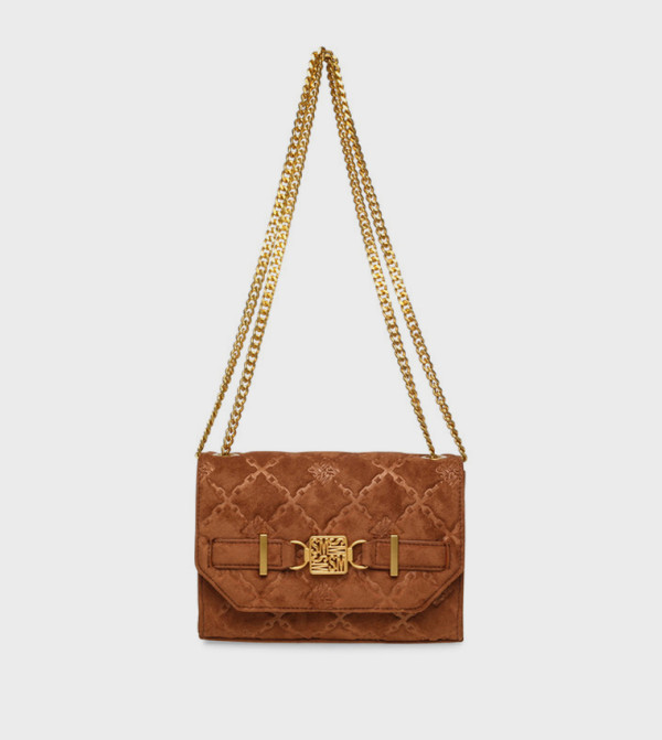 BAMBY Monogram Flap Convertible Crossbody Bag