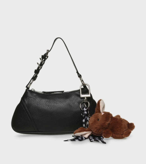 BCHASER Textured Zip Shoulder Bag