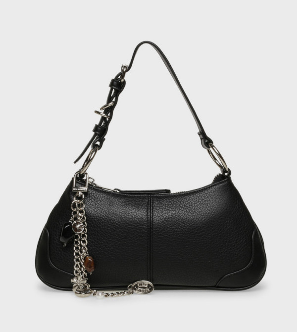 Textured Zip Shoulder Bag