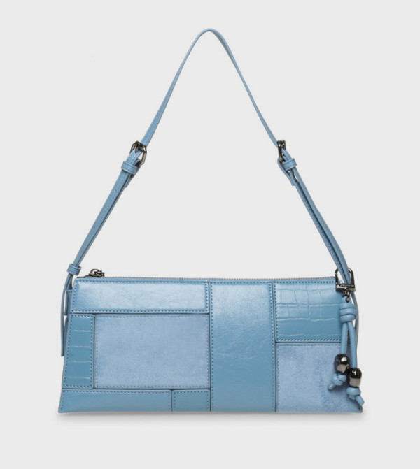Textured Zip Shoulder Bag