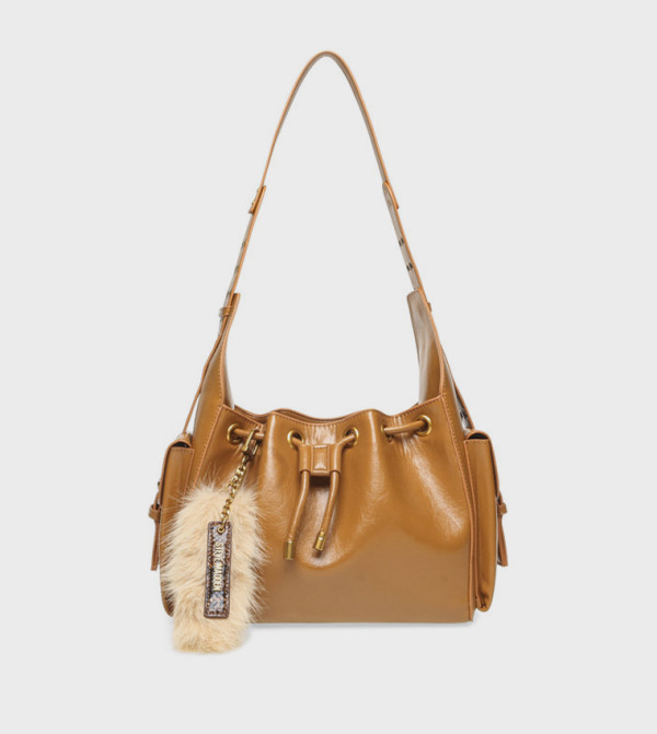 BTHAYER Textured Drawstring Shoulder Bag