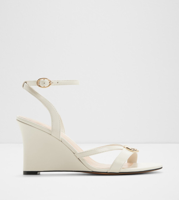 TATIANIA Metal Accent Ankle Strap Wedges