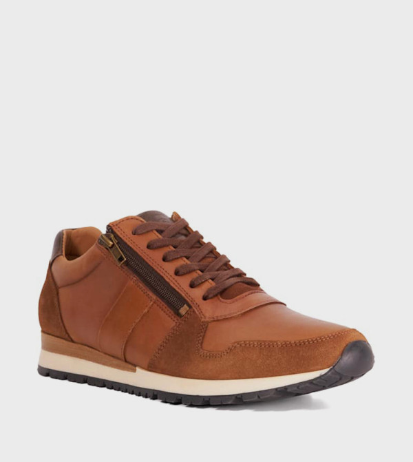 THAME Round Toe Lace-Up Sneakers
