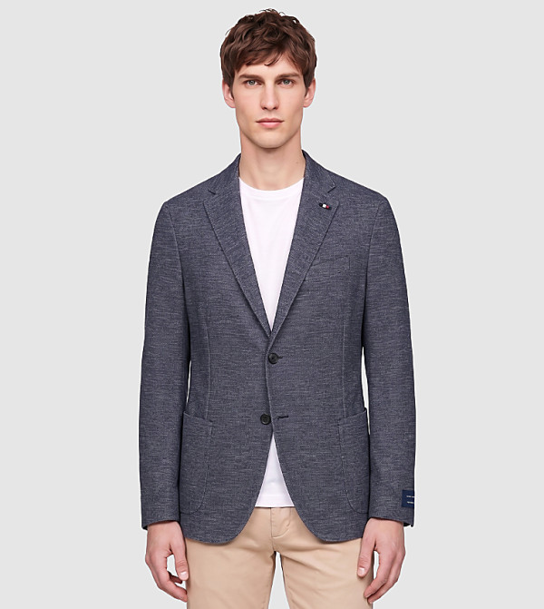 Textured Single-Breasted Blazer