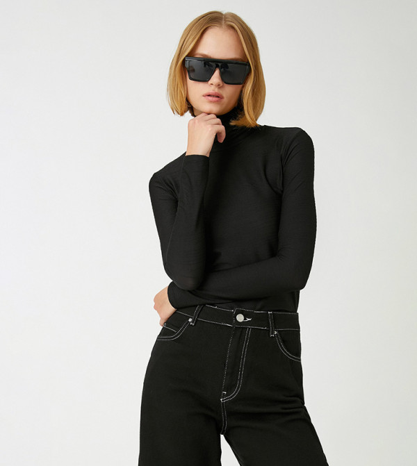 Textured Long Sleeves Top