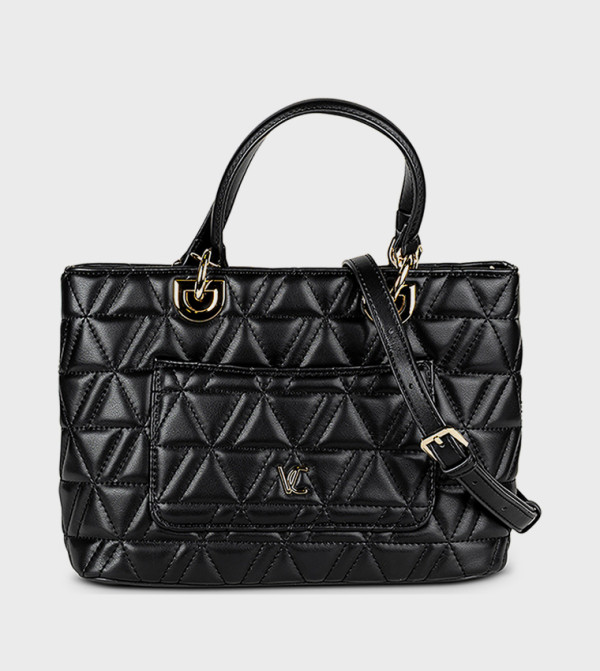 Quilted Front Pocket Satchel Bag