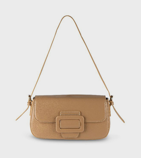 Textured Flap Shoulder Bag