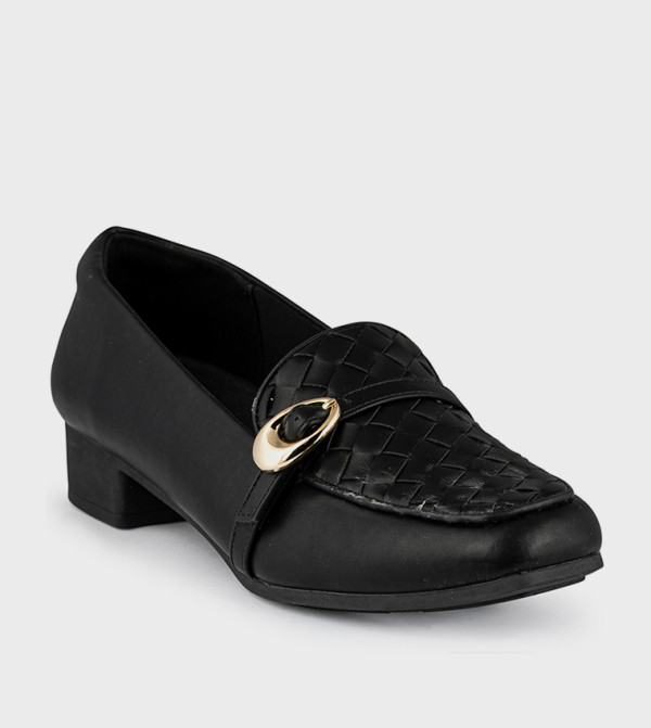 Braided Detail Square Toe Pumps