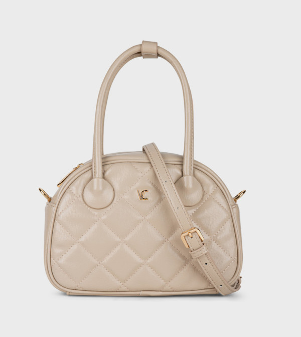 Quilted Zip Closure Handheld Bag