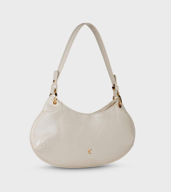 Textured Zip Closure Shoulder Bag