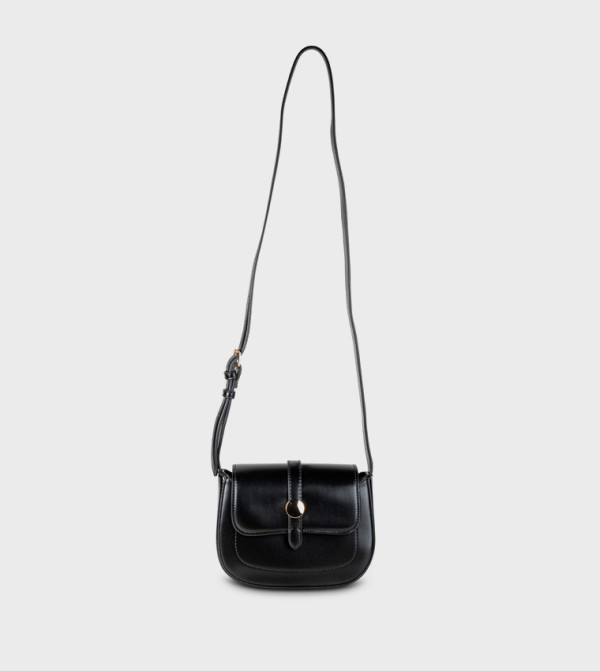 Button Detail Flap Crossbody Bag