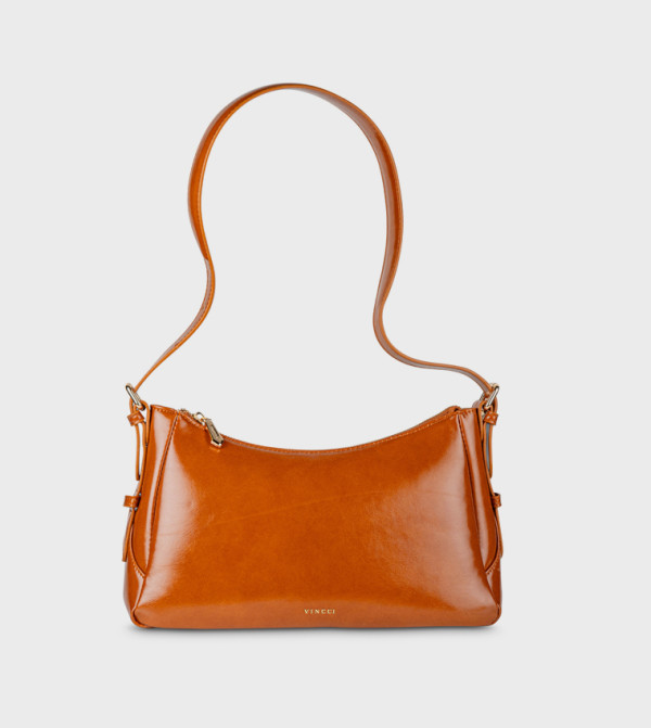 Textured Zip Closure Shoulder Bag