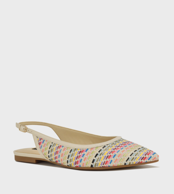 BRIN Tweed Slingback Flat Shoes