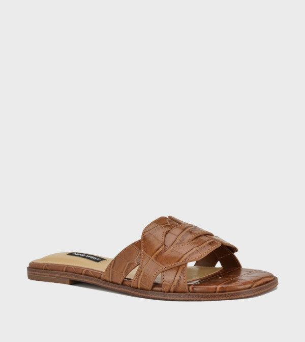 GINSAN3 Texture Open Toe Flat Sandals