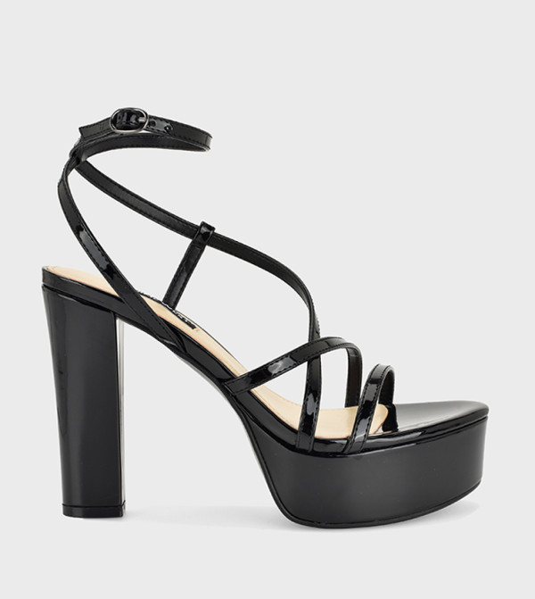 NEREL3 Strappy Ankle Loop Platform Heel Sandals