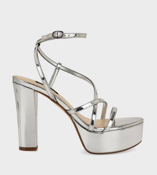 NEREL3 Strappy Ankle Loop Platform Heel Sandals