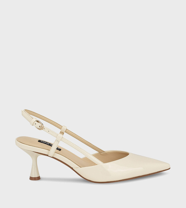RHONDA3 Solid Pointed Toe Slingback Pumps