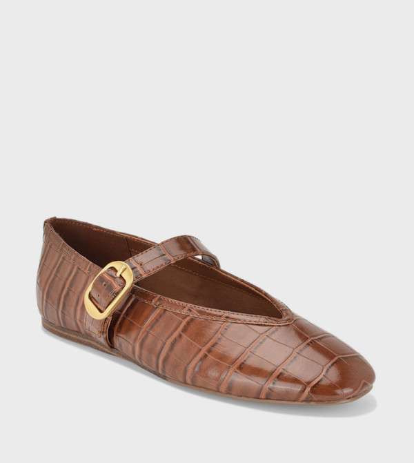 ANCEE3 Croc Textured Mary Jane Shoes