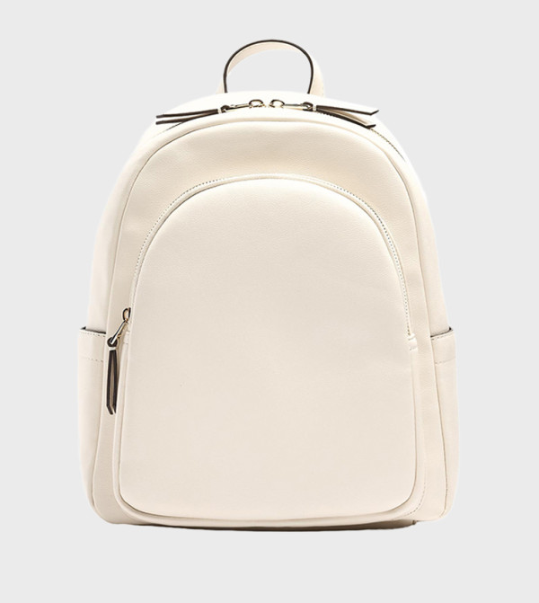 Solid Zipper Backpack