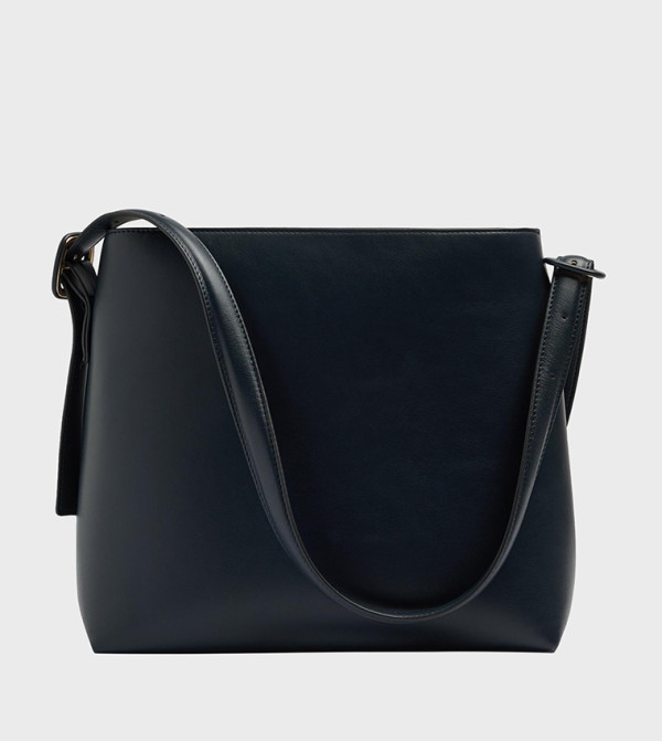 Solid Buckle Shoulder Bag