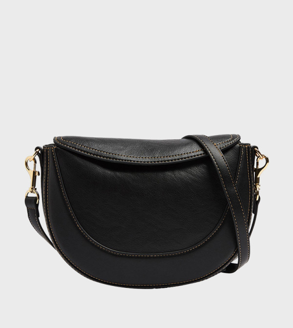Solid Flap Crossbody Bag