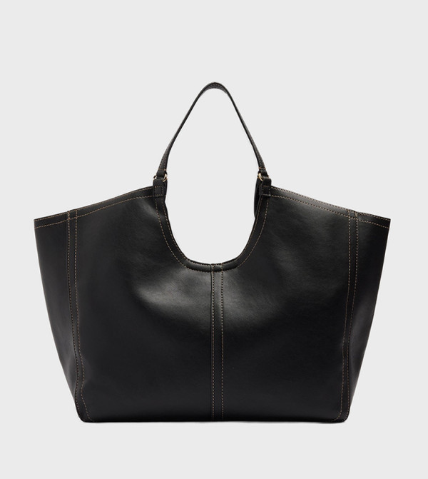 Bridge Solid Contrast Stitch Tote Bag