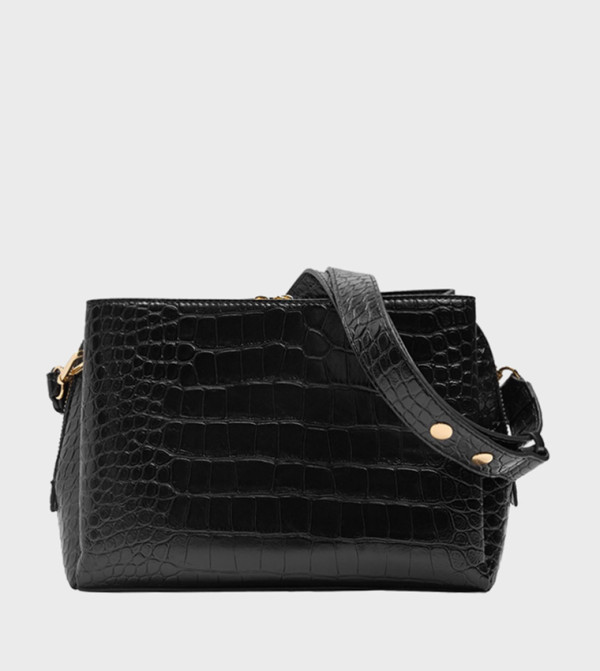 Animal Textured Zip Crossbody Bag