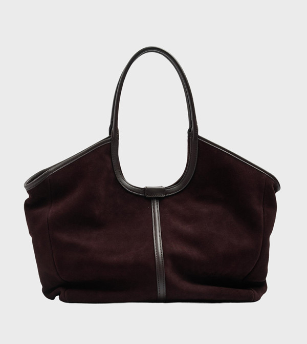 Solid Snap Button Tote Bag