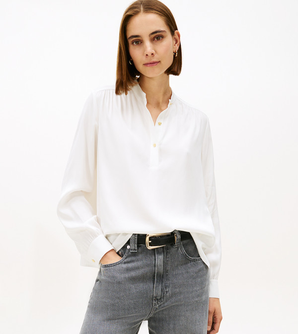 Solid Long Sleeves Twill Shirt