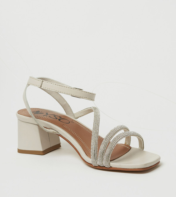 ROZIE Embellished Open Toe Heel Sandals