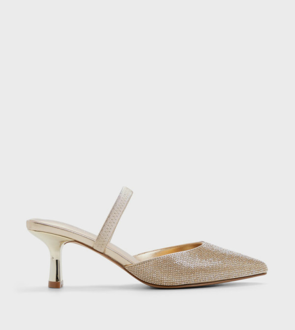 ZAYDAN Embellished Pointed Toe Mule Pumps