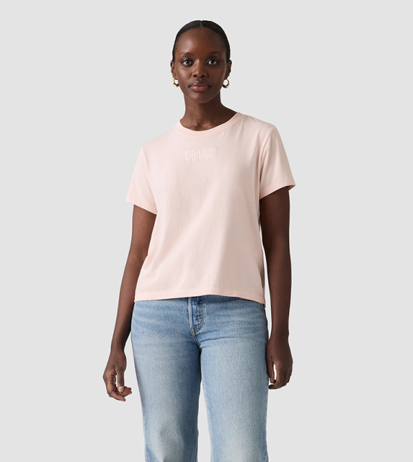 Logo Embroidered Crew Neck T-Shirt