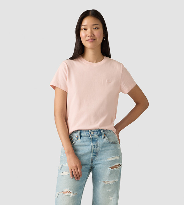 تيشيرت مطرز بشعار وقبة مستديرة 