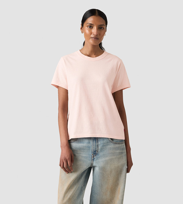 Solid Crew Neck Slub T-Shirt